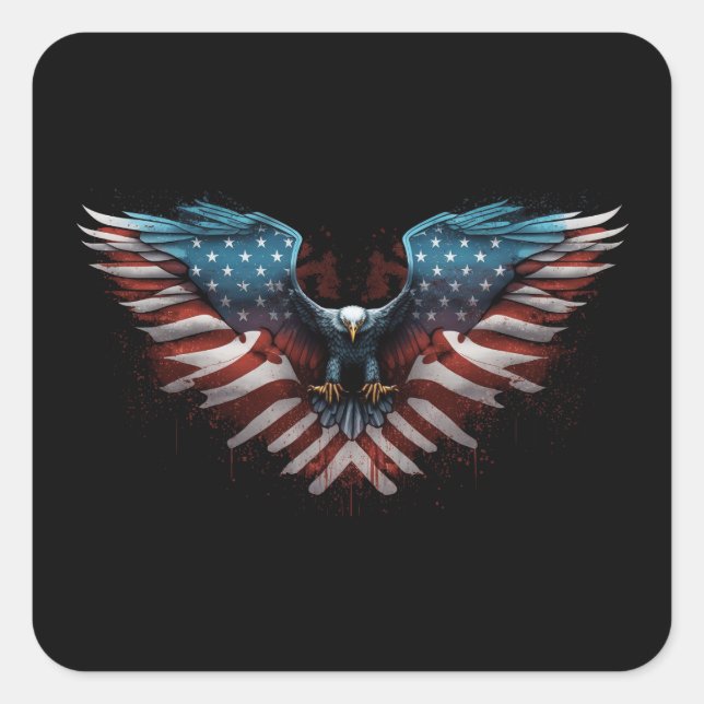 Adesivo Quadrado águia-com-bandeira-americana-it (Frente)