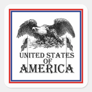 Adesivo Quadrado Águia de Guerra Vintage