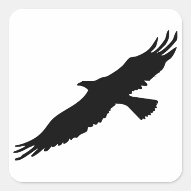 Adesivo Quadrado Águia Pop de Arte Preta e Branca (Frente)