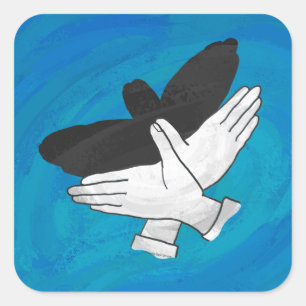 Adesivo Quadrado Águia Sombra em Azul