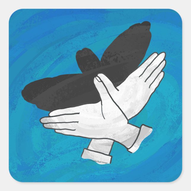 Adesivo Quadrado Águia Sombra em Azul (Frente)