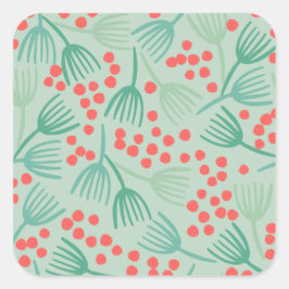 Adesivo Quadrado Agulhas De Pinheiros Evergreen Tree De Natal Manus