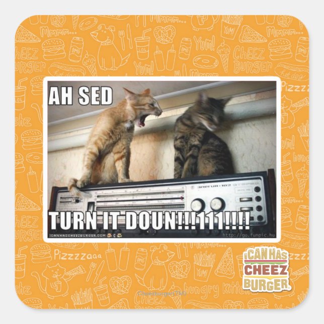 Adesivo Quadrado Ah Sed, abaixe! (Frente)