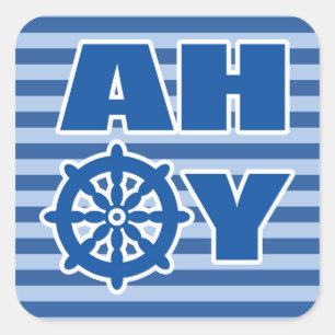 Adesivo Quadrado Ahoy Nursery Poster