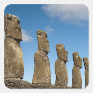 Adesivo Quadrado Ahu Akivi, Rapa Nui, Ilha de Páscoas, Chile 2
