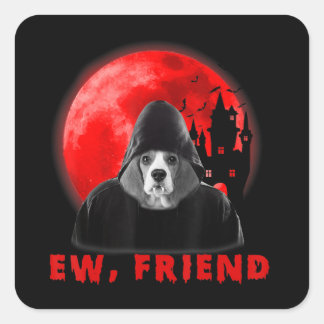 Adesivo Quadrado Ai, Amigo Beagle Dog Halloween Dog Dog Vampire Gif
