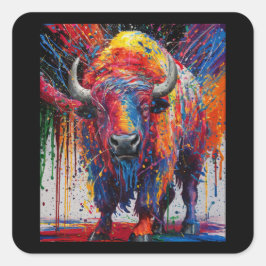 Adesivo Quadrado AI Buffalo Art