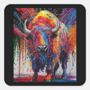 Adesivo Quadrado AI Buffalo Art