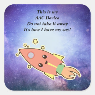 Adesivo Quadrado Aids AAC SLP - ALERT Stickers for Devices - Espaço