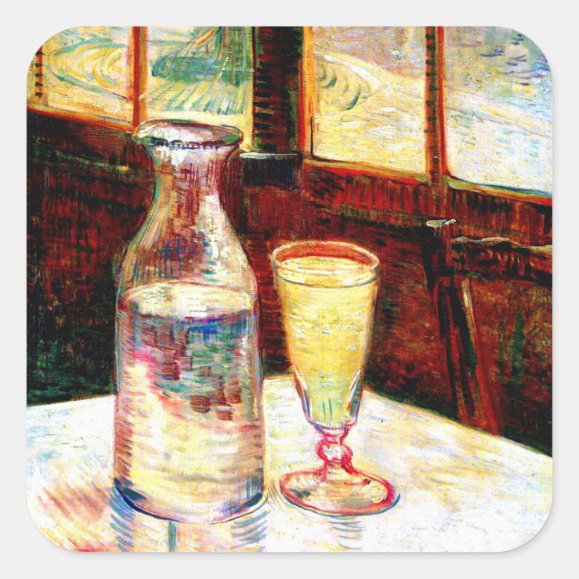 Adesivo Quadrado Ainda a vida Absinthe Van Gogh BFine Art (Frente)
