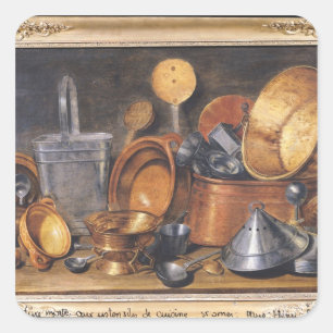 Adesivo Quadrado Ainda com os utensílios de cozinha