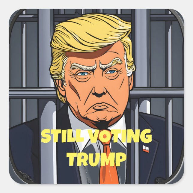 Adesivo Quadrado Ainda estou votando em Trump (Frente)