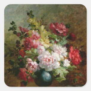 Adesivo Quadrado Ainda vida com flores e partitura