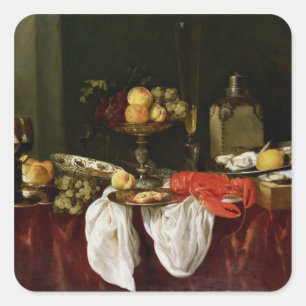 Adesivo Quadrado Ainda vida com lagosta