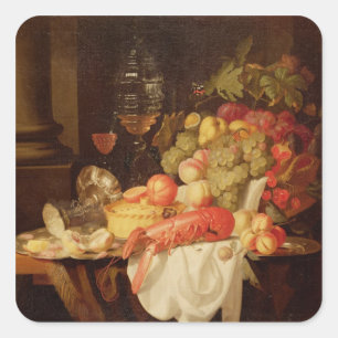 Adesivo Quadrado Ainda vida com lagosta