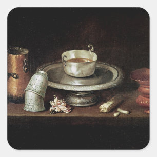 Adesivo Quadrado Ainda vida com uma bacia de chocolate