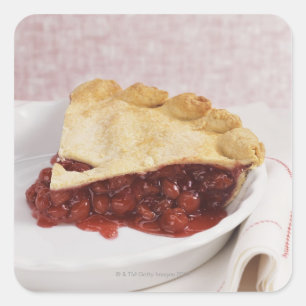 Adesivo Quadrado Ainda vida com uma torta da cereja