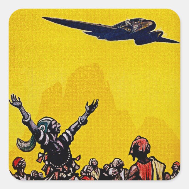 Adesivo Quadrado Air Afrique ~ Ligne de Bamako (Frente)