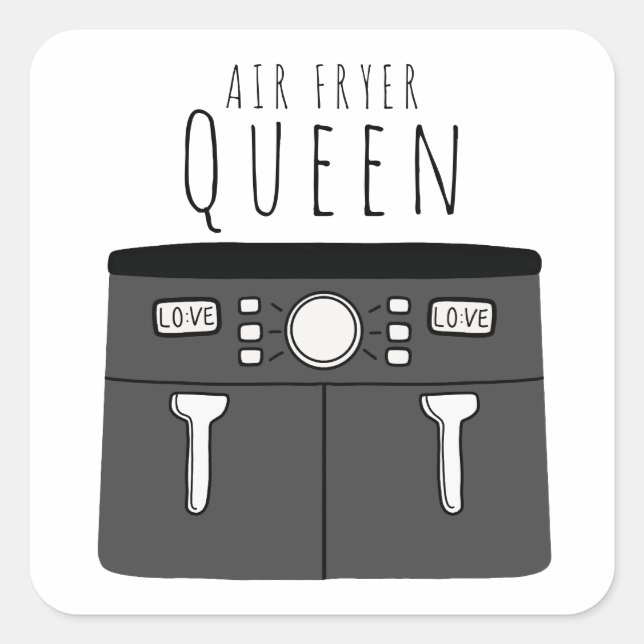 Adesivo Quadrado Air Fryer Queen Sticker (Frente)