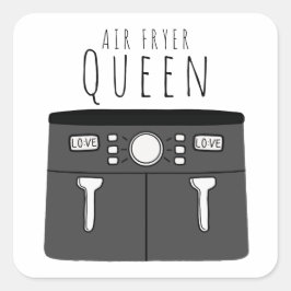 Adesivo Quadrado Air Fryer Queen Sticker