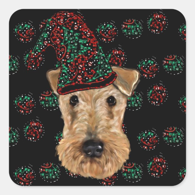 ADESIVO QUADRADO AIREDALE TERRIER (Frente)