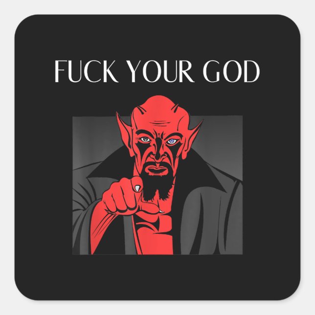 Adesivo Quadrado Aist Goat Satã Baphomet GIft (Frente)