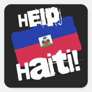 Adesivo Quadrado Ajude o Haiti!