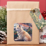 Adesivo Quadrado Akita Christmas Cruise: Delito de Férias Pawsome<br><div class="desc">Embarque numa viagem festiva este Natal com o nosso design de cruzeiro exclusivo, celebrando a alegria da época de férias! Apresentando um encantador companheiro canino, esta design é perfeita para amantes de cães que buscam uma celebração de Natal única e memorável. Espalhe a alegria de férias com nossa design exclusiva...</div>