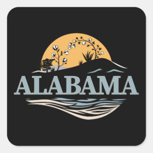Adesivo Quadrado Alabama Estados Unidos da América