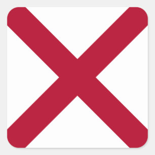 Adesivo Quadrado Alabama: Rua Andrew Crimson Cross Flag