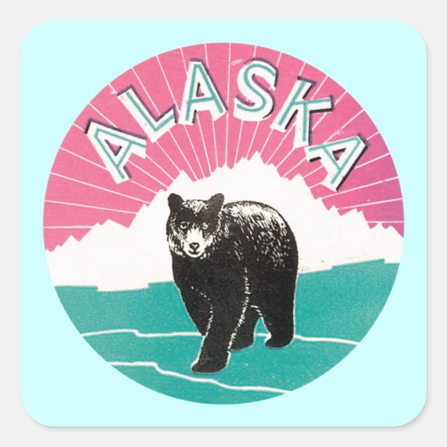 Adesivo Quadrado Alaska Bear (Frente)