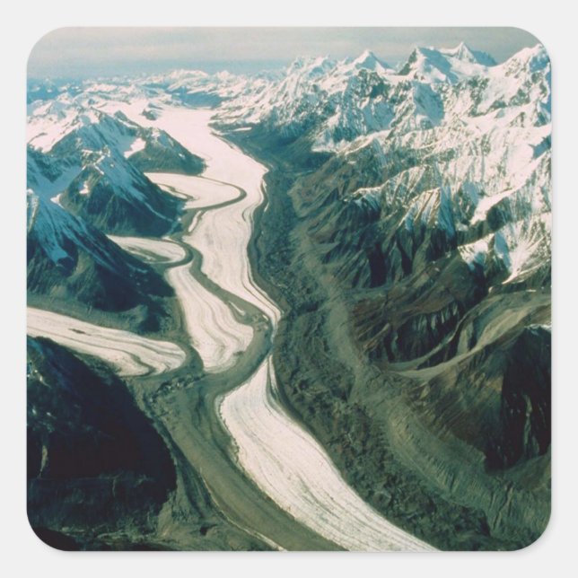 Adesivo Quadrado Alaska Mountain Range-Aerial View (Frente)