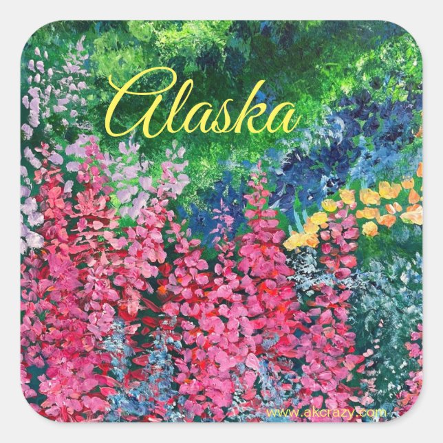 Adesivo Quadrado Alaskan Fireweed Square Sticker (Frente)