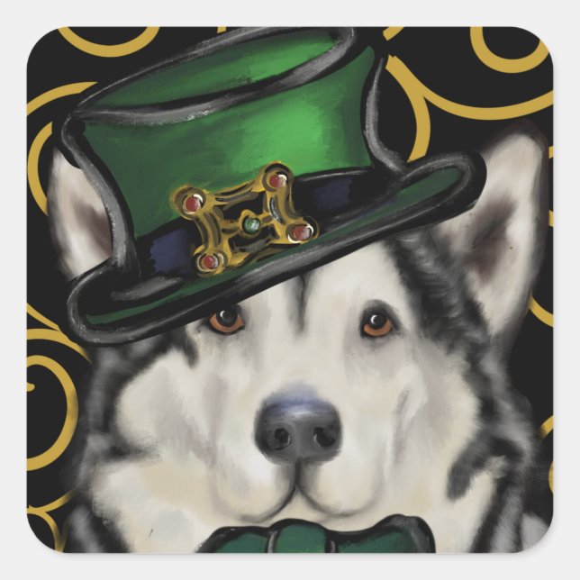 Adesivo Quadrado Alaskan Malamute (Frente)