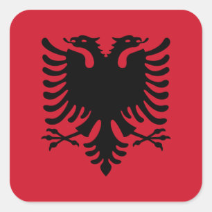 Adesivo Quadrado Albânia/Albani/bandeira albanesa
