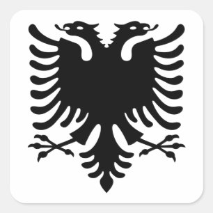 Adesivo Quadrado Albânia, Shqiperia, Shqiponja, albanês, shqip