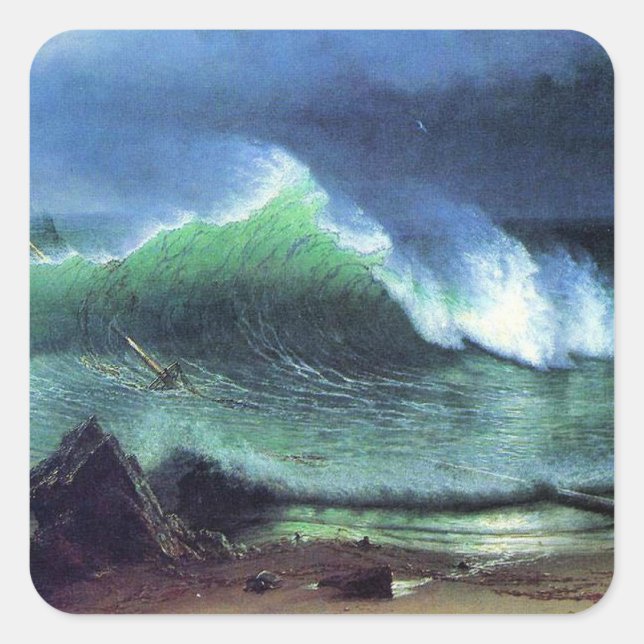 Adesivo Quadrado Albert Bierstadt, Mar de Emerald (Frente)