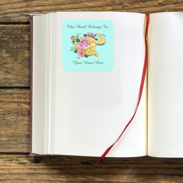 Adesivo Quadrado Albino Ball Python Amarelo (Criador carregado)