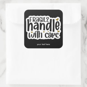 Adesivo Quadrado Alça frágil com autocolante