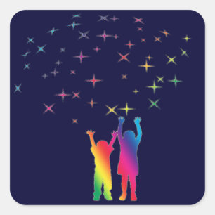 Adesivo Quadrado alcance para as estrelas