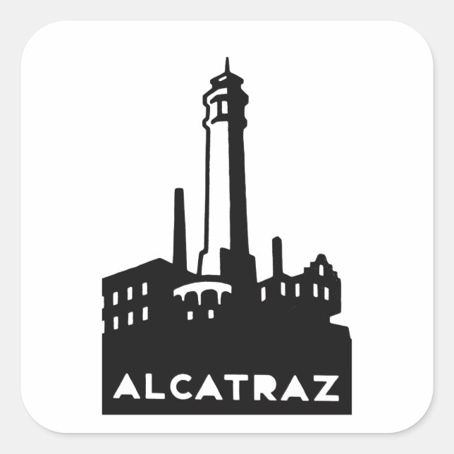 Adesivo Quadrado Alcatraz Stickers (Frente)