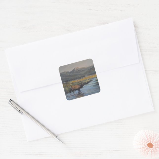 Adesivo Quadrado Alce Dourado (Envelope)