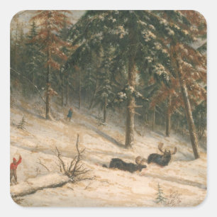 Adesivo Quadrado Alces da caça