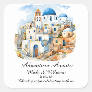 Adesivo Quadrado Aldeia Colorida de Grécias do Partido da Reforma