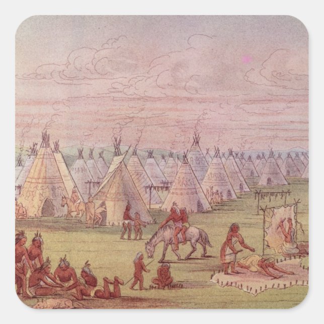 Adesivo Quadrado Aldeia Comanchee (Frente)