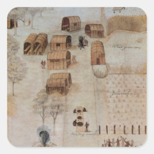 Adesivo Quadrado Aldeia Indiana de Secoton