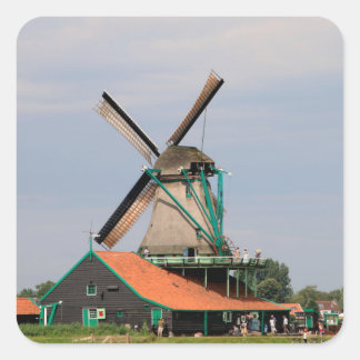 Adesivo Quadrado Aldeia neerlandesa do moinho de vento, Holanda 3