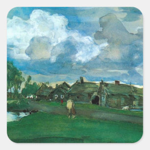 Adesivo Quadrado Aldeia Russa Valentin Serov