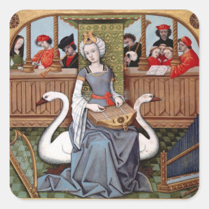 Adesivo Quadrado Alegoria da música