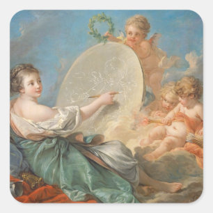Adesivo Quadrado Alegoria da pintura, 1765 (óleo em canvas)